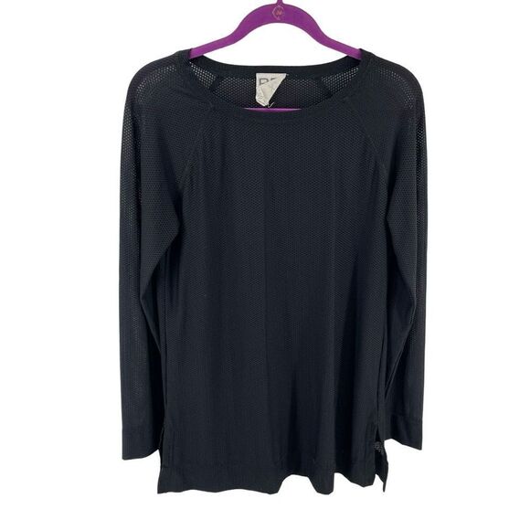 Relax by Lynn Ritchie mesh oversized shirt top small black workout exercise - Picture 7 of 11